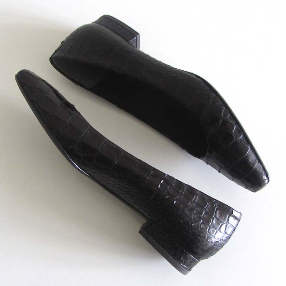 Stuart Weitzman Croc Embossed Pointed Toe Flats 6 - image 4